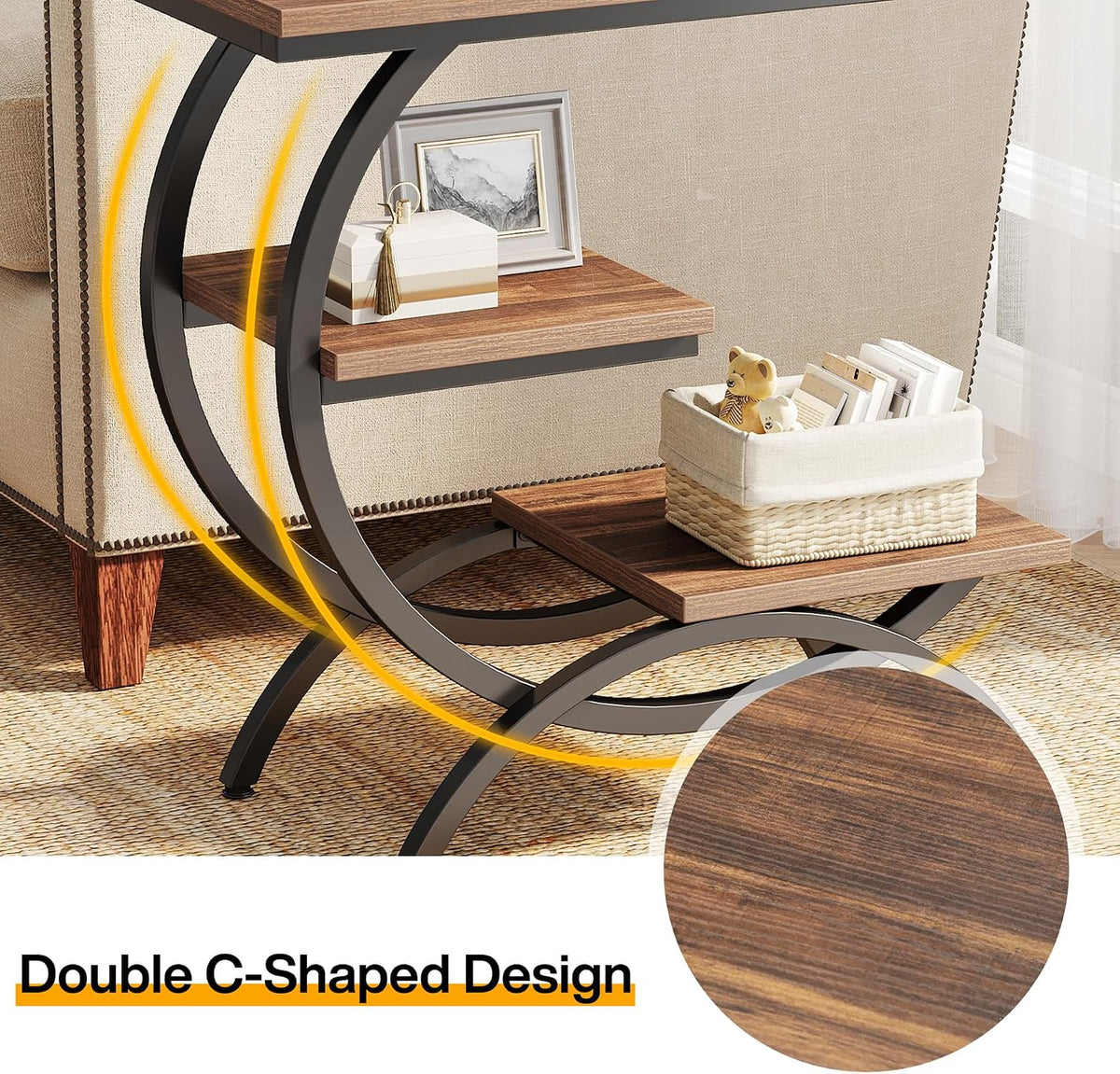C-Shaped End Table