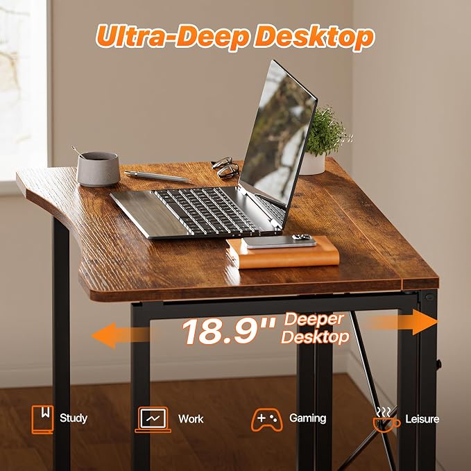 Folding Desk for Small Spaces, 31.5 Inch Foldable Computer Table